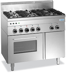  Saro Gasherd mit Gasbackofen, 6 Brenner 600 Line  Modell G6SFA6 