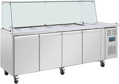  Polar Viert&uuml;rige Saladette Thekenk&uuml;hlschrank der U-Serie mit Schutz 