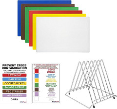  Hygiplas High Density Schneidebrett Set mit Ablage f&uuml;r die K&uuml;che 
