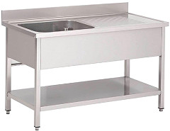  Gastro M Sp&uuml;ltisch Becken links 140cm lang 