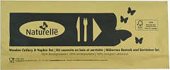  Gastronoble eGreen Einzeln verpacktes 3-in-1-Holzbesteck-Set (250 Stück) 
