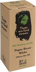  Fiesta Green Kompostierbare Papiertrinkhalme weiß 