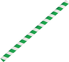  Fiesta Green Smoothie-Trinkhalm Papier grün gestreift 21cm 