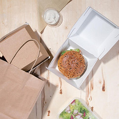  Fiesta Green kompostierbare Burgerboxen aus Kraftpapier gro&szlig; 112mm (150 St&uuml;ck) 