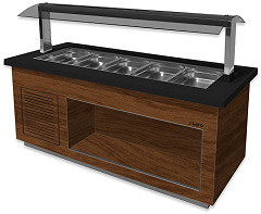  Saro Salatbar f&uuml;r 3x 1/1 GN,  Modell PREMIUM LINE SB-K130 Walnuss 