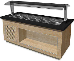  Saro Salatbar f&uuml;r 5x 1/1 GN,  Modell PREMIUM LINE SB-K200 OAK 