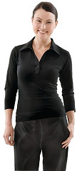  Chef Works Damen T-Shirt mit V-Ausschnitt schwarz 