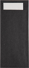  Europochette Schwarze Bestecktasche mit weißer Serviette (Box 500) (500 Stück) 