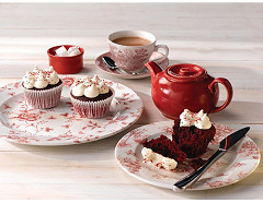 Churchill Vintage Prints Teeteller, Cranberry-Rose-Druck, 170 mm, (6 St&uuml;ck) 
