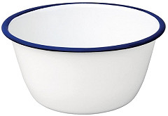  Olympia emaillierte Dessertschalen wei&szlig;-blau 7,5cm 
