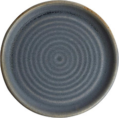  Olympia Canvas runder Teller mit schmalem Rand granit-blau 18cm 