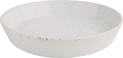  Olympia Cavolo Flache runde Schale wei&szlig; gesprenkelt 220mm (4 St&uuml;ck) 
