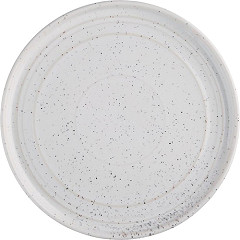  Olympia Flache runde Teller Cavolo wei&szlig; gesprenkelt 220mm 