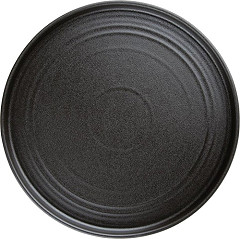  Olympia Cavolo Strukturierte Schwarz Flache Runde Teller 270mm 4er Pack 