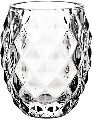  Olympia Teelichthalter Diamantdesign Glas 