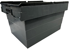  Vogue Kunststoff-Transportkiste mit Deckel, 600 x 400 x 320 mm 