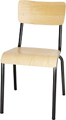  Bolero Cantina Stühle mit Sitz und Rückenlehne aus Holz in Metallic-Grau (4 Stück) 