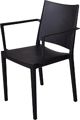  Gastronoble Florence stapelbare Stühle aus Polypropylen mit schwarzer Armlehne 4 Stück 