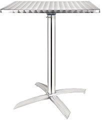  Bolero quadratischer klappbarer Tisch Edelstahl 1 Bein 60cm 