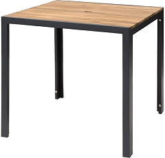  Bolero quadratischer Stahl- und Akazienholztisch 80cm 