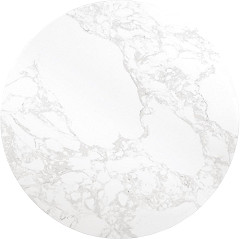  Bolero Runde Tischplatte mit Marmoreffekt Weiß 600mm 