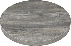  Bolero Vorgebohrte runde Melamin Tischplatte Grau 600 mm 