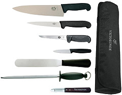  Victorinox 7-teiliges Messerset von Victorinox, Hygiplas und Vogue mit 21,5cm Kochmesser 