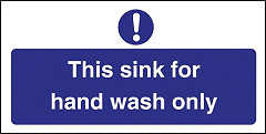  Vogue Hinweisschild "This sink for hand wash only" Nur zum Händewaschen 
