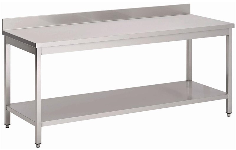  Gastro M Arbeitstisch mit Aufkantung und Regalboden 160x60x85cm 