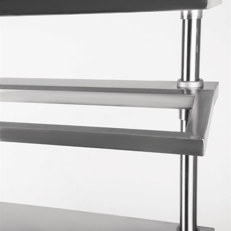  Vogue Edelstahl Arbeitstisch mit Aufsatz 120cm 