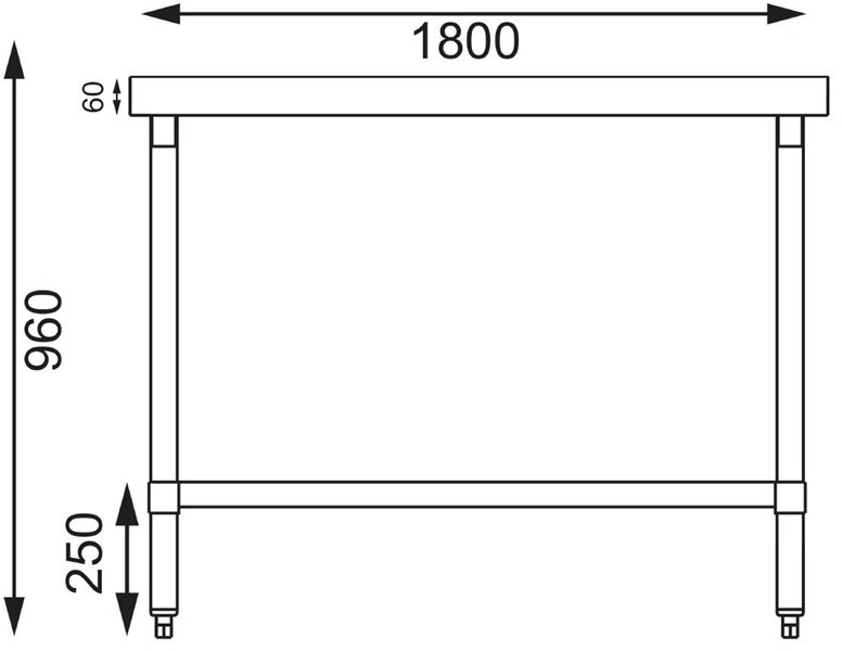  Vogue Arbeitstisch mit Regalboden 180 x 60cm 