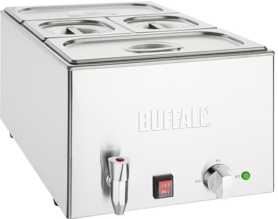  Buffalo Bain Marie mit Ablasshahn und Schalen 