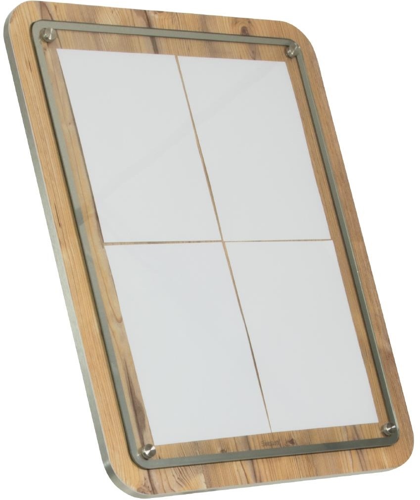  Securit schwarzer Stahl 8xA4 Informationsdisplay mit St&auml;nder und Fu&szlig; 