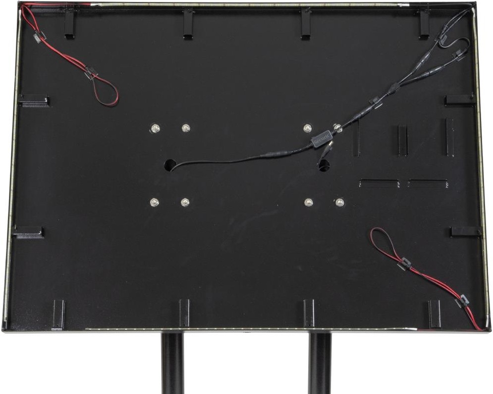  Securit Teak wei&szlig; LEDs Informationsdisplay 4xA4 mit St&auml;nder und Sockel 