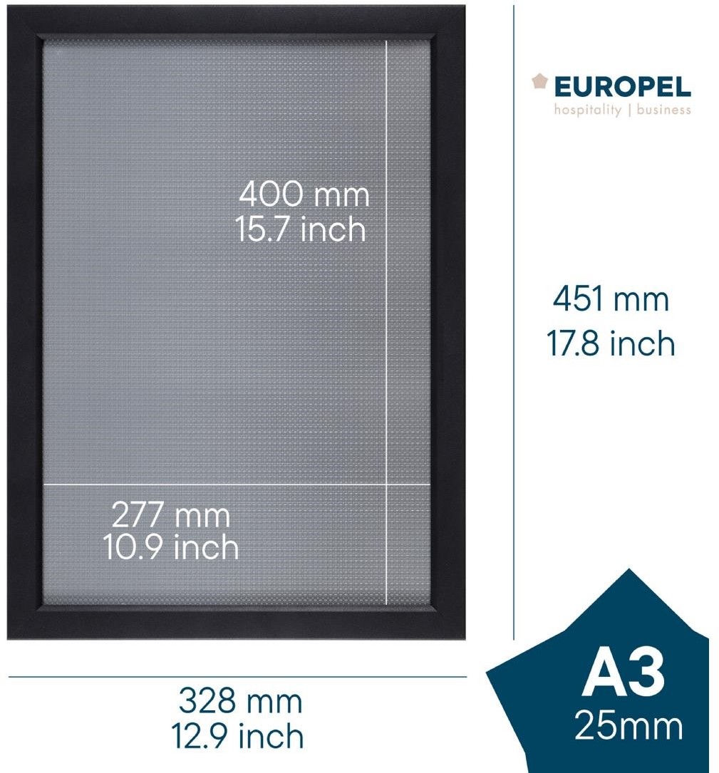  Europel Klapprahmen A3 25mm matt schwarz 