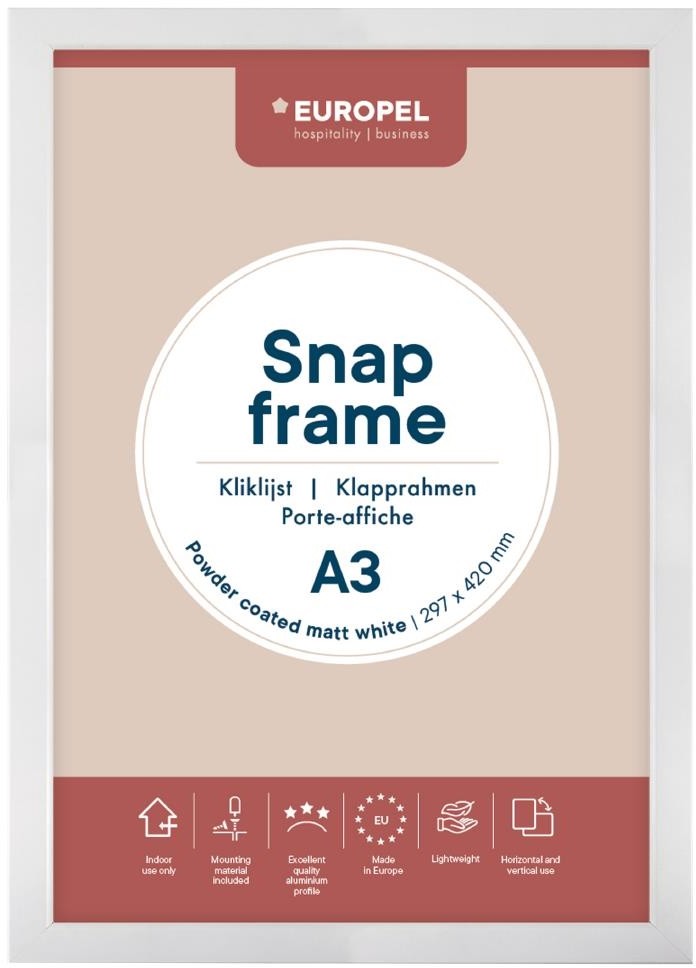  Europel Klapprahmen A3 25mm matt wei&szlig; 