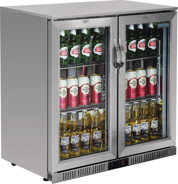  Polar Serie G Edelstahl Bark&uuml;hlschrank mit 2 Klappt&uuml;ren 208L 