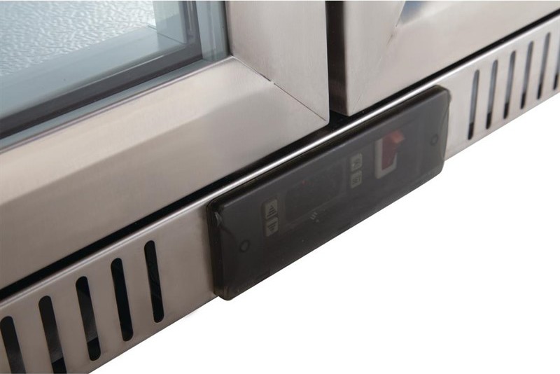 Polar Serie G Edelstahl Bark&uuml;hlschrank mit 2 Klappt&uuml;ren 208L 