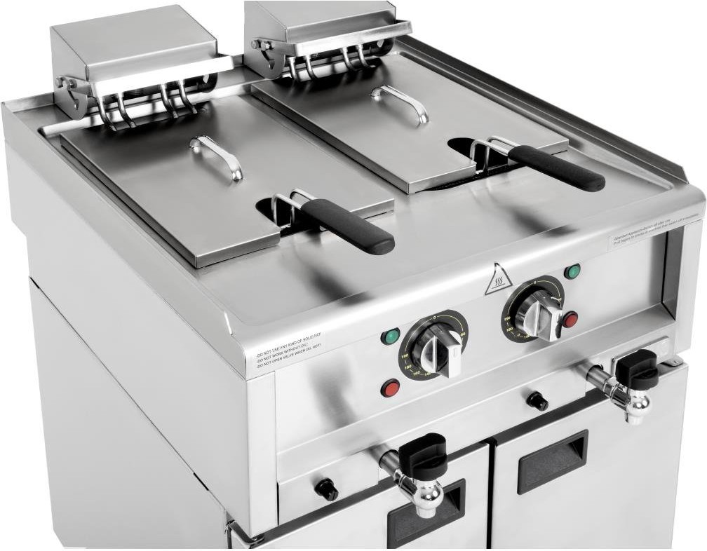  Buffalo 600 Serie freistehende Doppelbeh&auml;lter-Elektrofritteuse 2x 8Ltr 