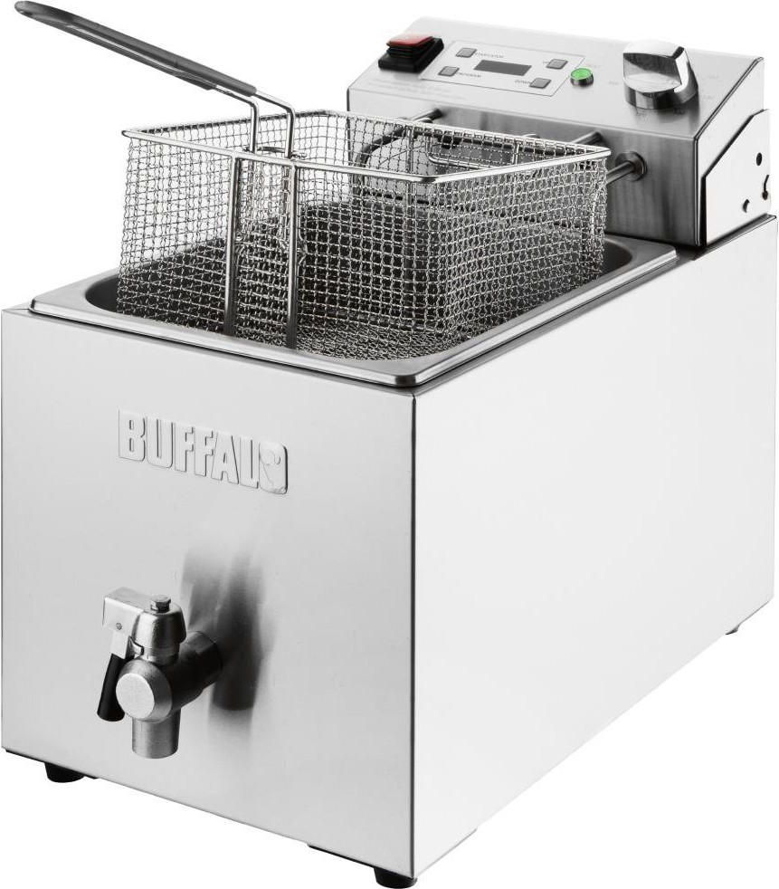  Buffalo Einzelne elektrische Fritteuse mit Timer 8Ltr 