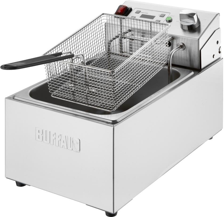  Buffalo Einzel-Elektrofritteuse mit Timer 5Ltr 