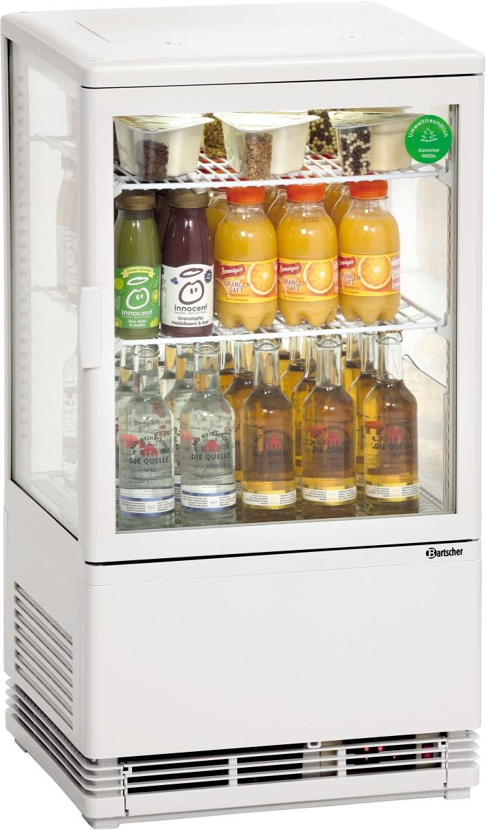 Bartscher Mini K&uuml;hlvitrine 58L, wei&szlig; 
