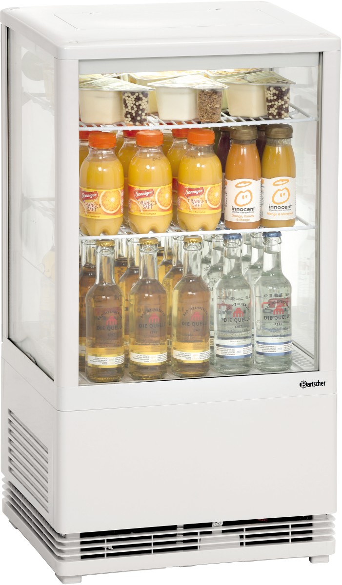  Bartscher Mini K&uuml;hlvitrine 58L, wei&szlig; 