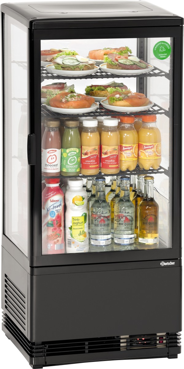 Bartscher Mini-K&uuml;hlvitrine 78L, schwarz 