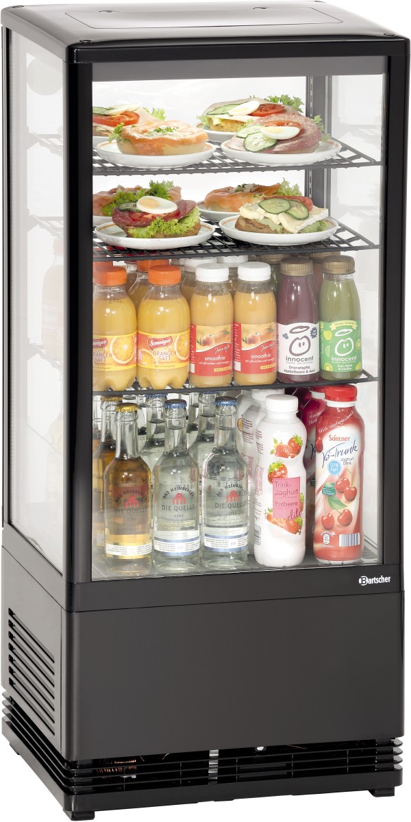  Bartscher Mini-K&uuml;hlvitrine 78L, schwarz 