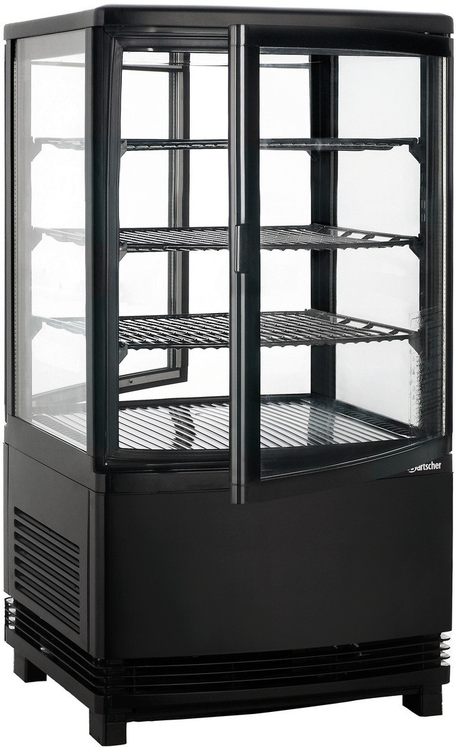  Bartscher Mini-K&uuml;hlvitrine 64L2T schwarz 