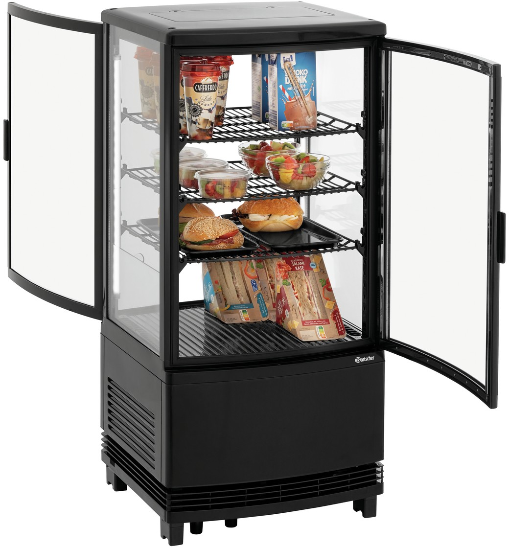  Bartscher Mini-K&uuml;hlvitrine 75L2T schwarz 