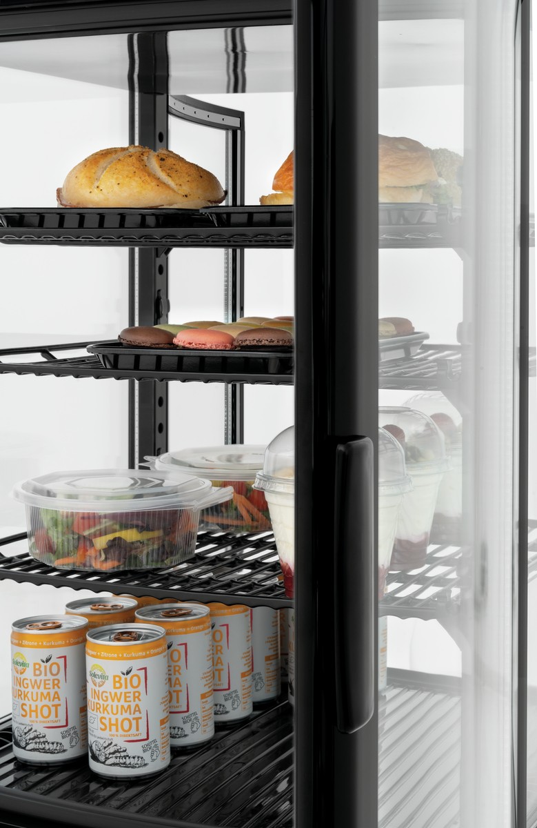  Bartscher Mini-K&uuml;hlvitrine 75L2T schwarz 