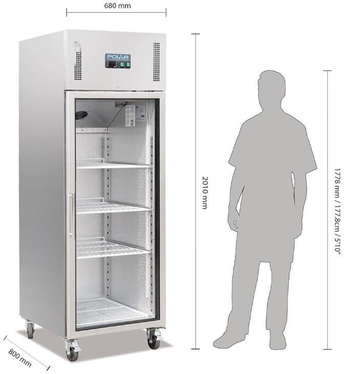  Polar Serie G Gastro K&uuml;hlvitrine 1-t&uuml;rig 600L 