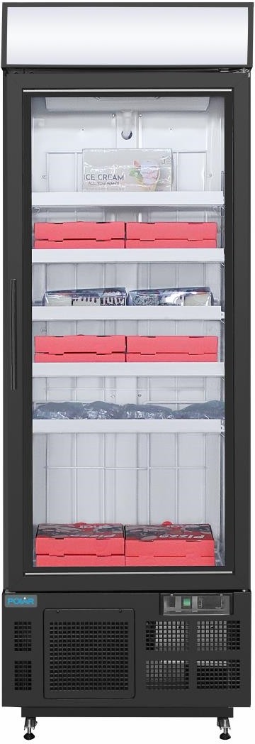  Polar G-Serie Gefrierschrank mit Sichtfenster 412Ltr Schwarz 